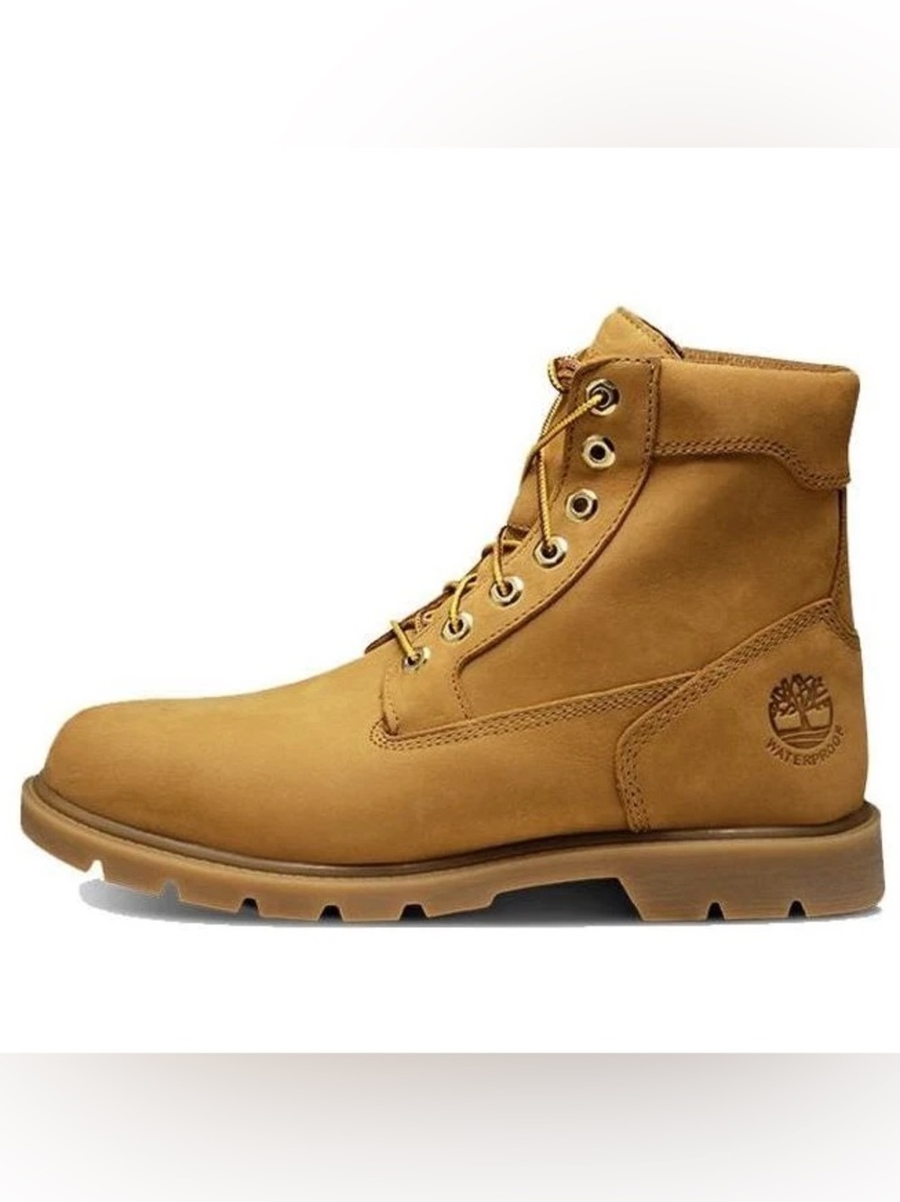 Timberland Basic 6-Inch Waterproof Work Boots in wheat nubuck Sz 11.5 leather
